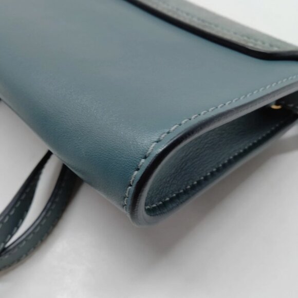 CHLOE Suede Calfskin Mini Faye Shoulder Bag Cloudy Blue - Picture 6 of 9